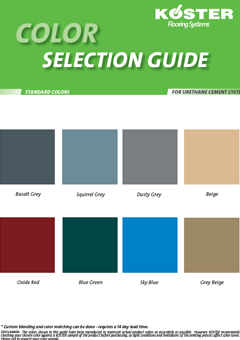 KOSTER URETHANE Color Selection Guide